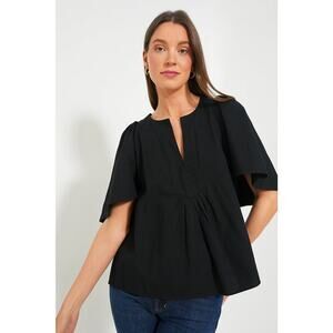 POMANDER PLACE Black Finley Flutter Sleeve Top Size XS NWT Retail $98 Tuckernuck